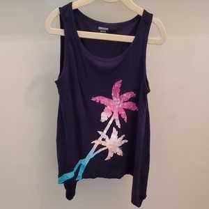 GYMBOREE SUN WASHED DAYS BLUE SEQUIN PALM TREES SL